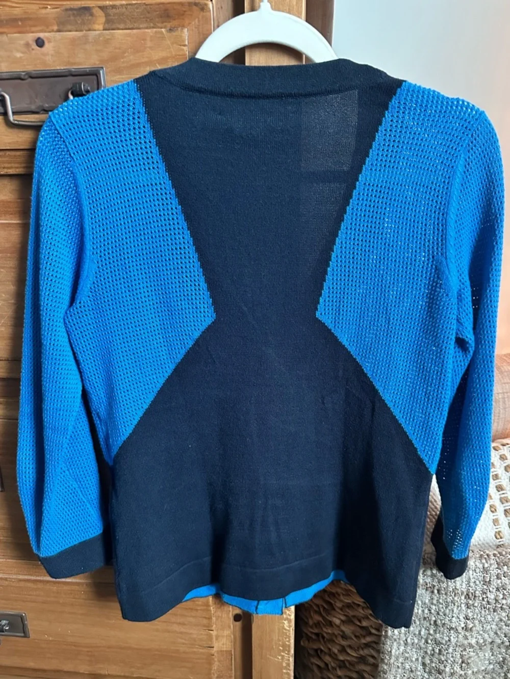 rag & bone Blue and Black V-Neck Button Cardigan